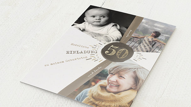 Einladungskarten 50 Geburtstag - Strahlende Zeiten 50