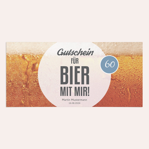 Einladungskarten 60 Geburtstag - Gutschein Bier 60