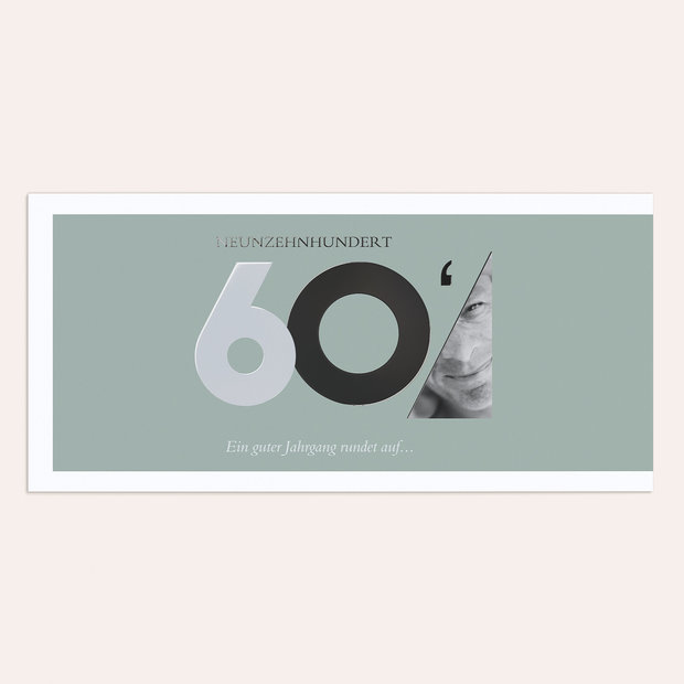 Einladungskarten 60 Geburtstag - Aufgerundet 60