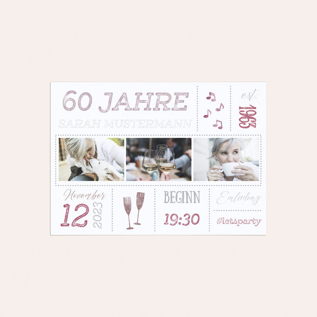 Einladungskarten 60 Geburtstag - Terminsache 60