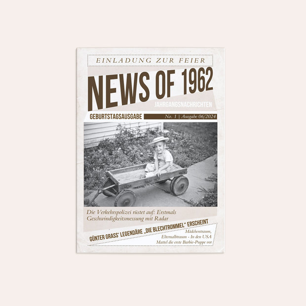 Einladungskarten 60 Geburtstag - Newspaper 1962