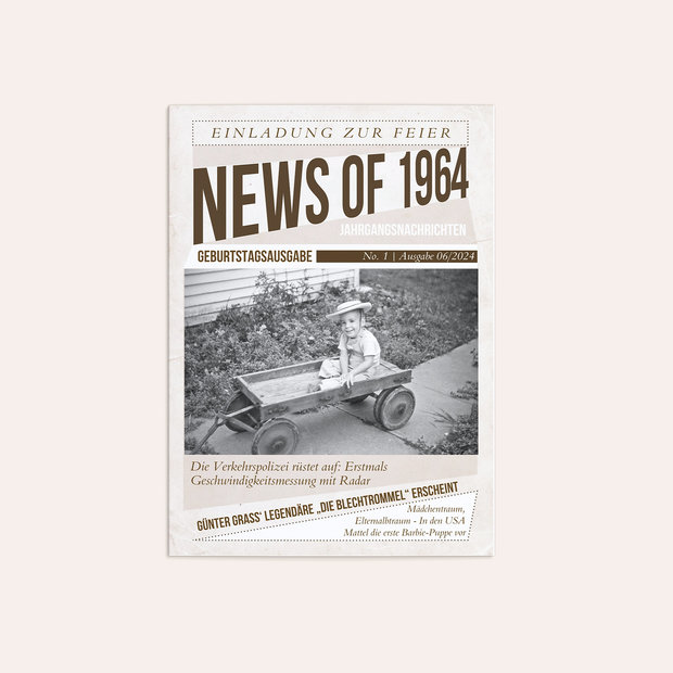 Einladungskarten 60 Geburtstag - Newspaper 1964