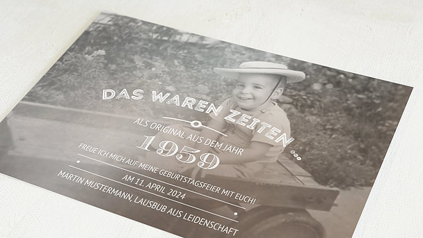 Einladungskarten 65 Geburtstag - Alte Zeiten 65