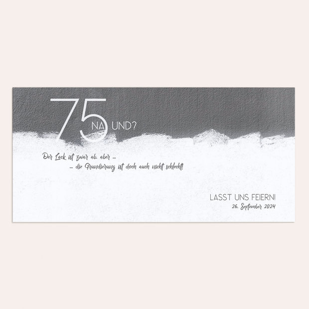 Einladungskarten 75 Geburtstag - Neuer Anstrich 75