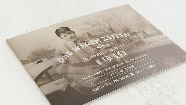 Einladungskarten 75 Geburtstag - Alte Zeiten 75