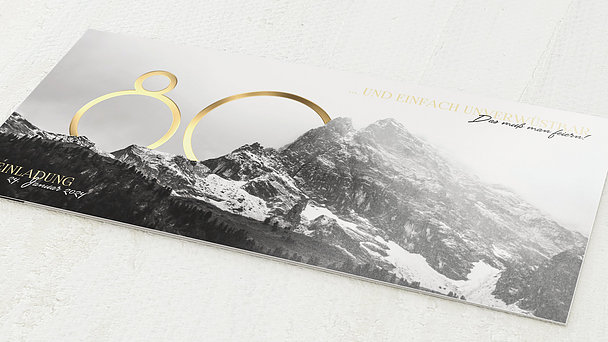 Einladungskarten 80 Geburtstag - Gipfelspitze 80