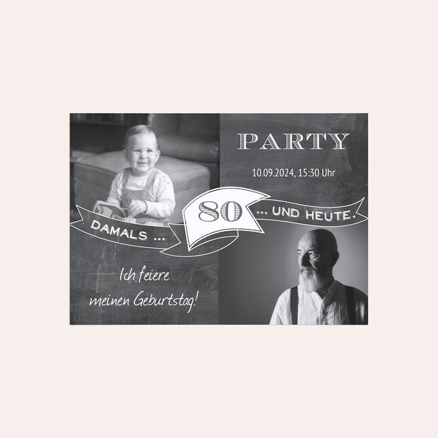 Einladungskarten 80 Geburtstag - Jahrestafel 80