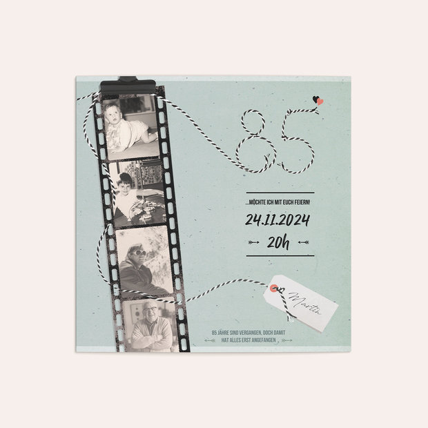 Einladungskarten 85 Geburtstag - Filmstreifen 85