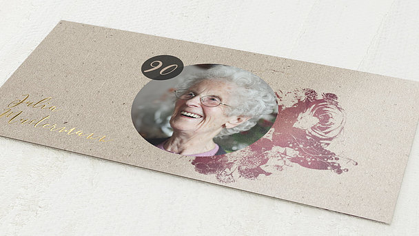 Einladungskarten 90 Geburtstag - Flower Art 90