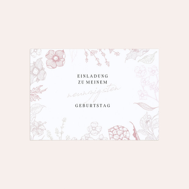 Einladungskarten 90 Geburtstag - Floralis 90