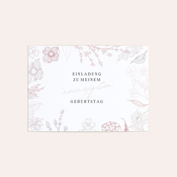 Einladungskarten 90 Geburtstag - Floralis 90