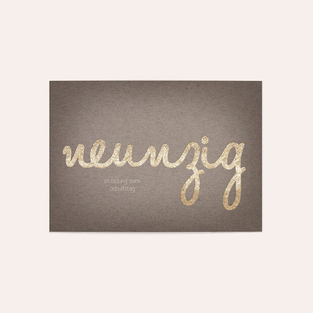 Einladungskarten 90 Geburtstag - Goldener Tag 90