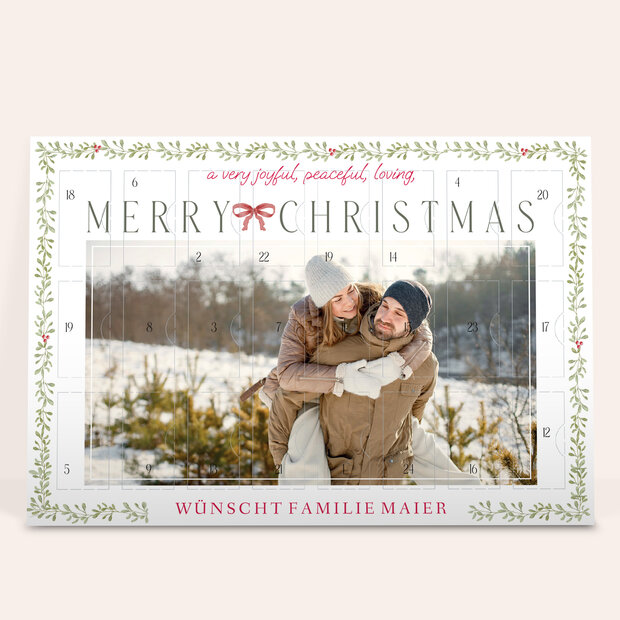 Adventskalender - Adventskalender „Weihnachtsgirlande“ mit Schokolade