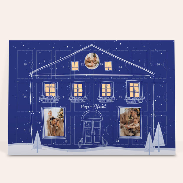 Adventskalender - Adventskalender „Feiertagsglanz“ mit Schokolade