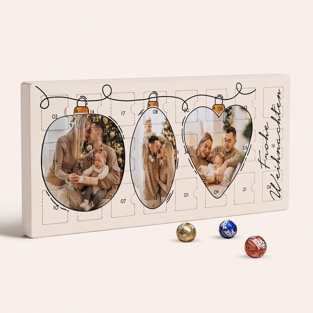Adventskalender - Adventskalender „Weihnachtsschmuck“ mit Schokolade