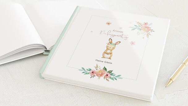 Geschenke Babyparty - Gästebuch Blumentiere