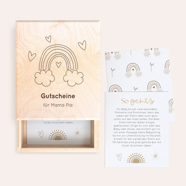 Geschenke Babyparty - Gutschein-Box 