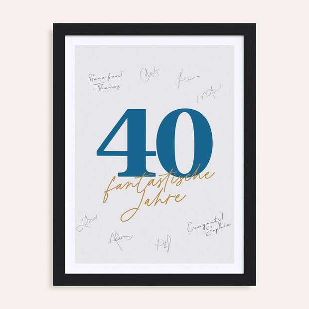 Geschenke zum 40 Geburtstag - Unterschriften-Poster 40. Geburtstag