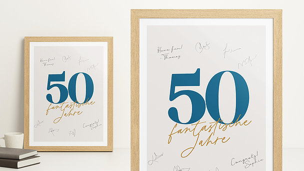 Geschenke zum 50 Geburtstag - Unterschriften-Poster 50. Geburtstag