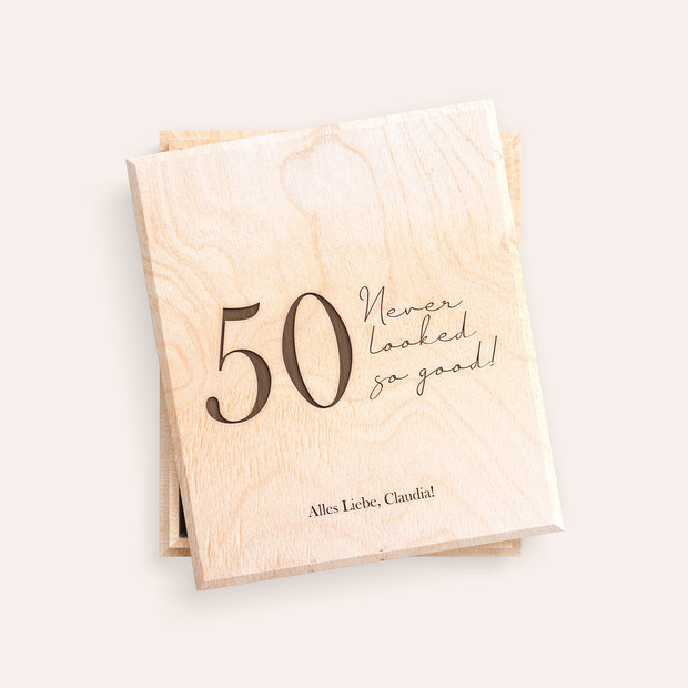 Geldgeschenke - Holzbox - 50 Jahre
