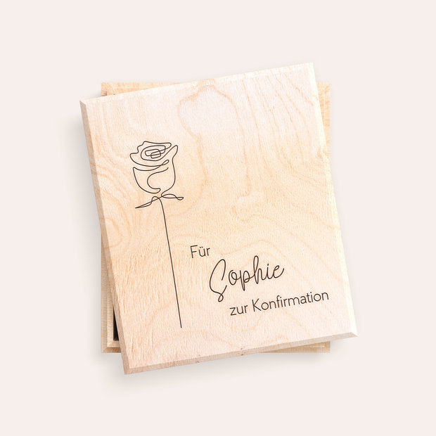 Geldgeschenke - Holzbox - Rose