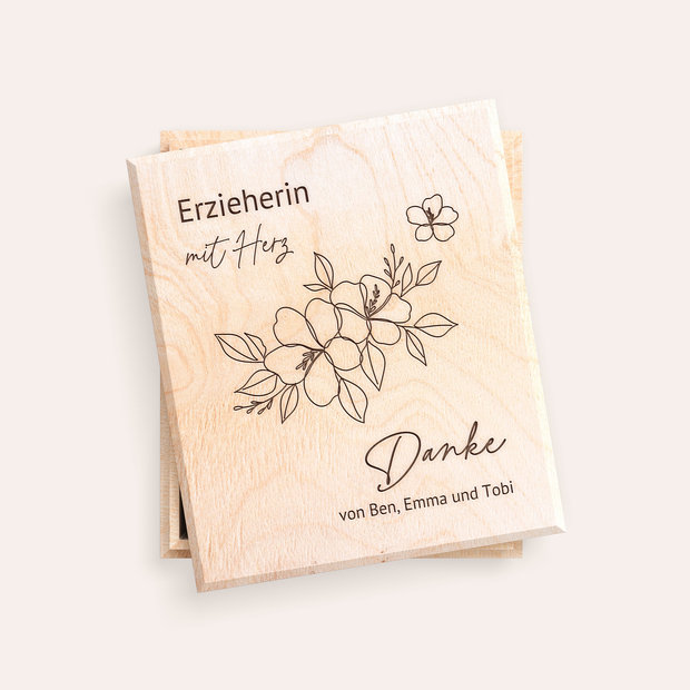 Geldgeschenke - Holzbox - Kirschblüte