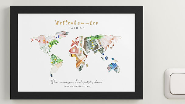 Geldgeschenke - Unsere Weltkarte
