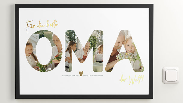 Geschenke für Oma - Poster Collage mit eigenem Text
