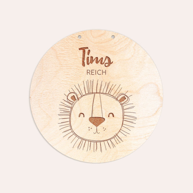 Geschenke für Kinder - Holzschild - Löwe