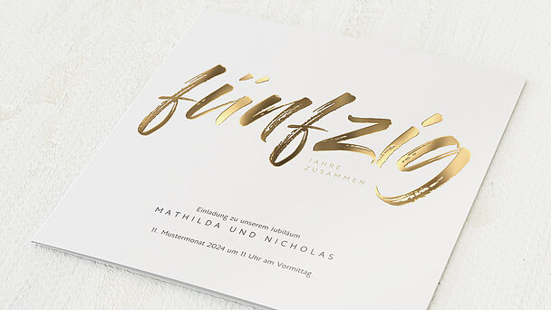 Einladungskarten Goldene Hochzeit Edel Und Individuell