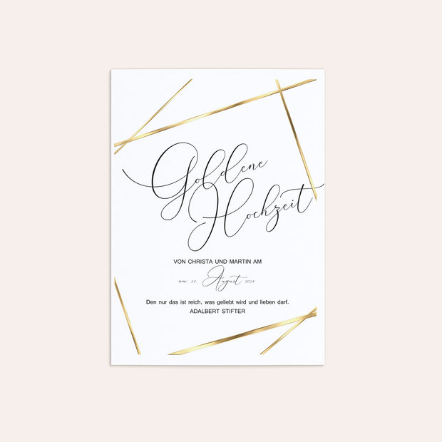 Goldene Hochzeit - Klare Linien
