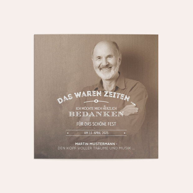 Danksagung Geburtstag - Alte Zeiten 70