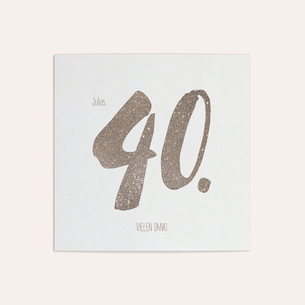 Danksagung Geburtstag - Goldene Nummer 40