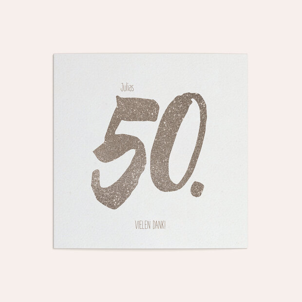 Danksagung Geburtstag - Goldene Nummer 50