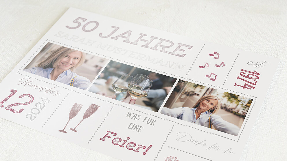 Danksagung Geburtstag Terminsache 50 Detail