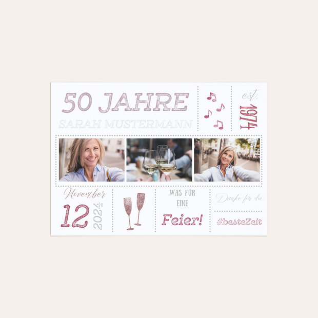 Danksagung Geburtstag - Terminsache 50