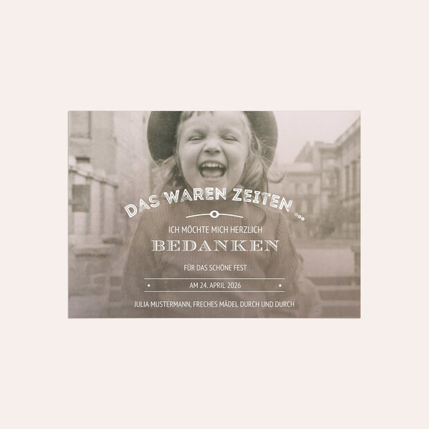 Danksagung Geburtstag - Alte Zeiten 90