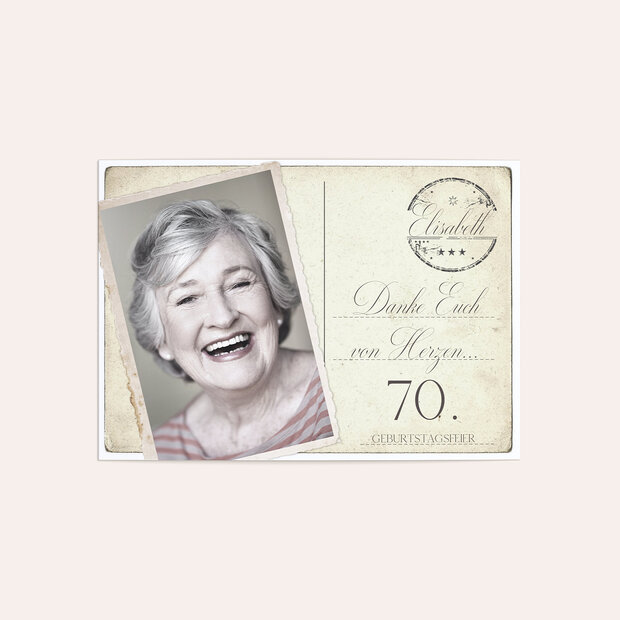 Danksagung Geburtstag - Jung geblieben 70
