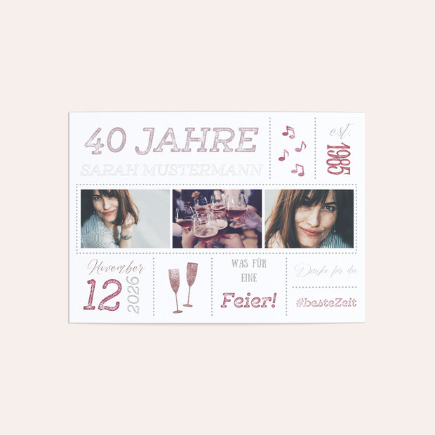 Danksagung Geburtstag - Terminsache 40