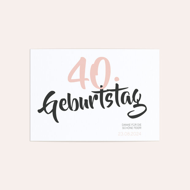 Danksagung Geburtstag - Ultraleicht Geburtstag 40