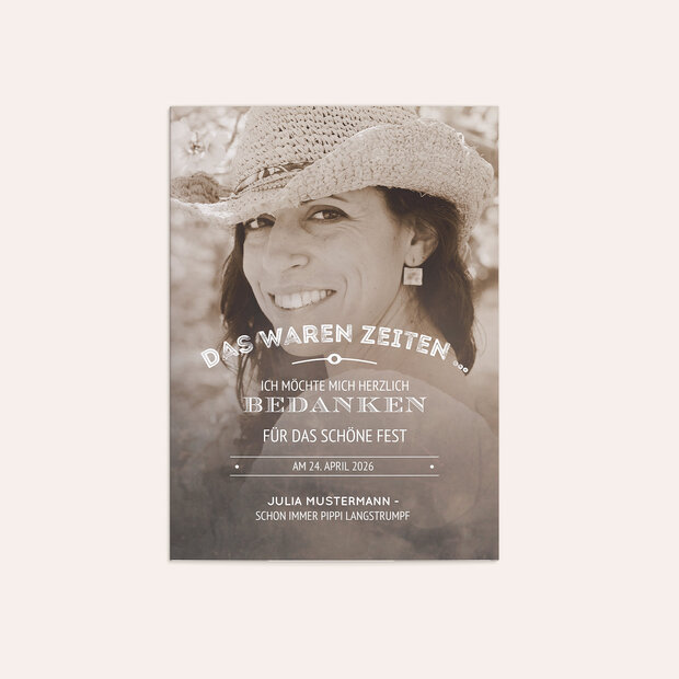 Danksagung Geburtstag - Alte Zeiten 50