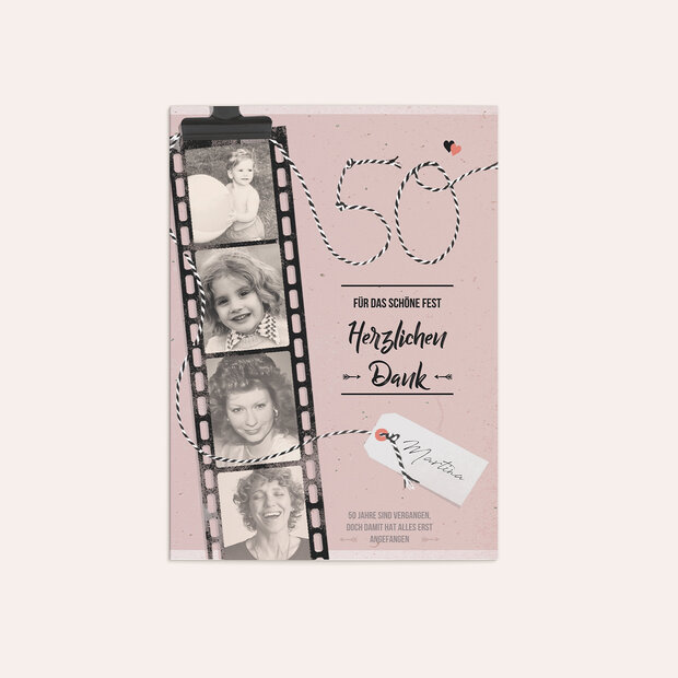 Danksagung Geburtstag - Filmstreifen 50