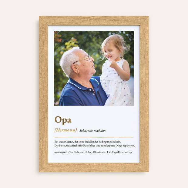 Geschenke für Opa - Definitions-Poster ”Opa”