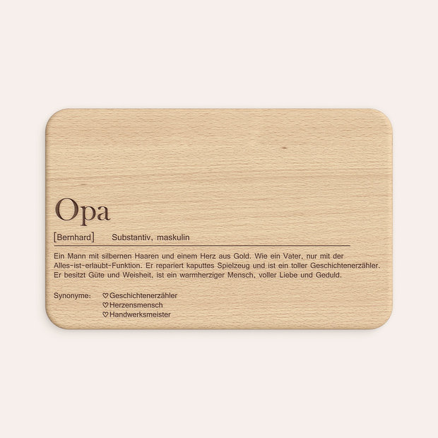 Geschenke für Opa - Frühstücksbrettchen “Definition Opa”