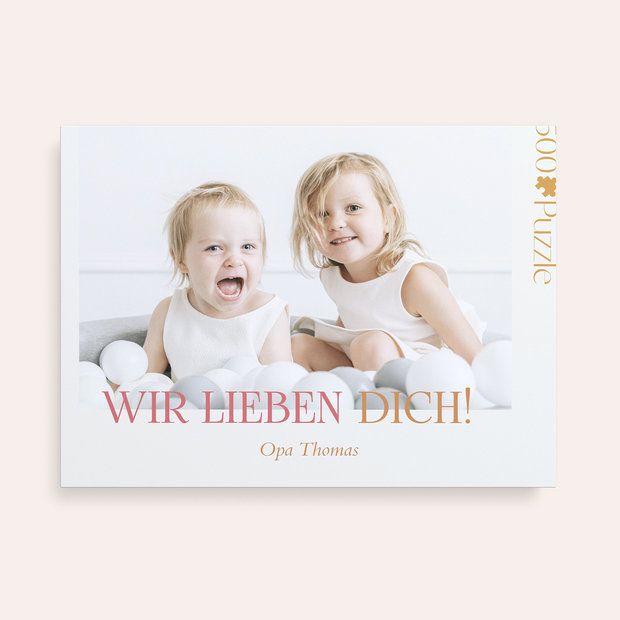 Geschenke für Opa - Fotopuzzle “Bezaubernde Vorfreude”