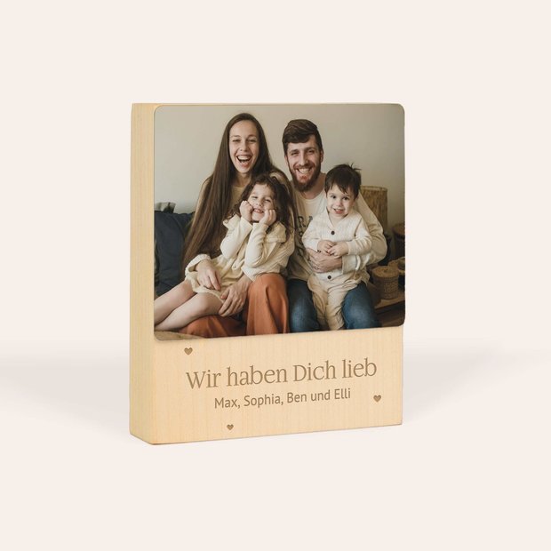 Geschenke für Opa - Foto-Holzblock „Kleine Highlights“