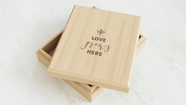 Geschenke für Paare - Aufbewahrungsbox aus Holz - Love