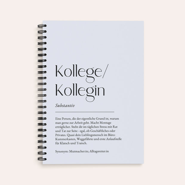 Wichtelgeschenke - Notizbuch - Kolleg:in Definition