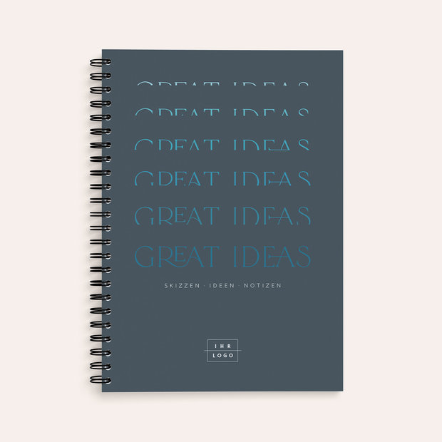Geschenke für Geschäftspartner - Design Notizbuch mit Firmenlogo