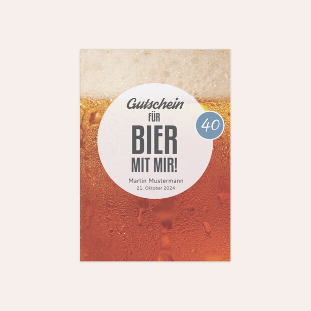 Einladungskarten Geburtstag - Gutschein Bier